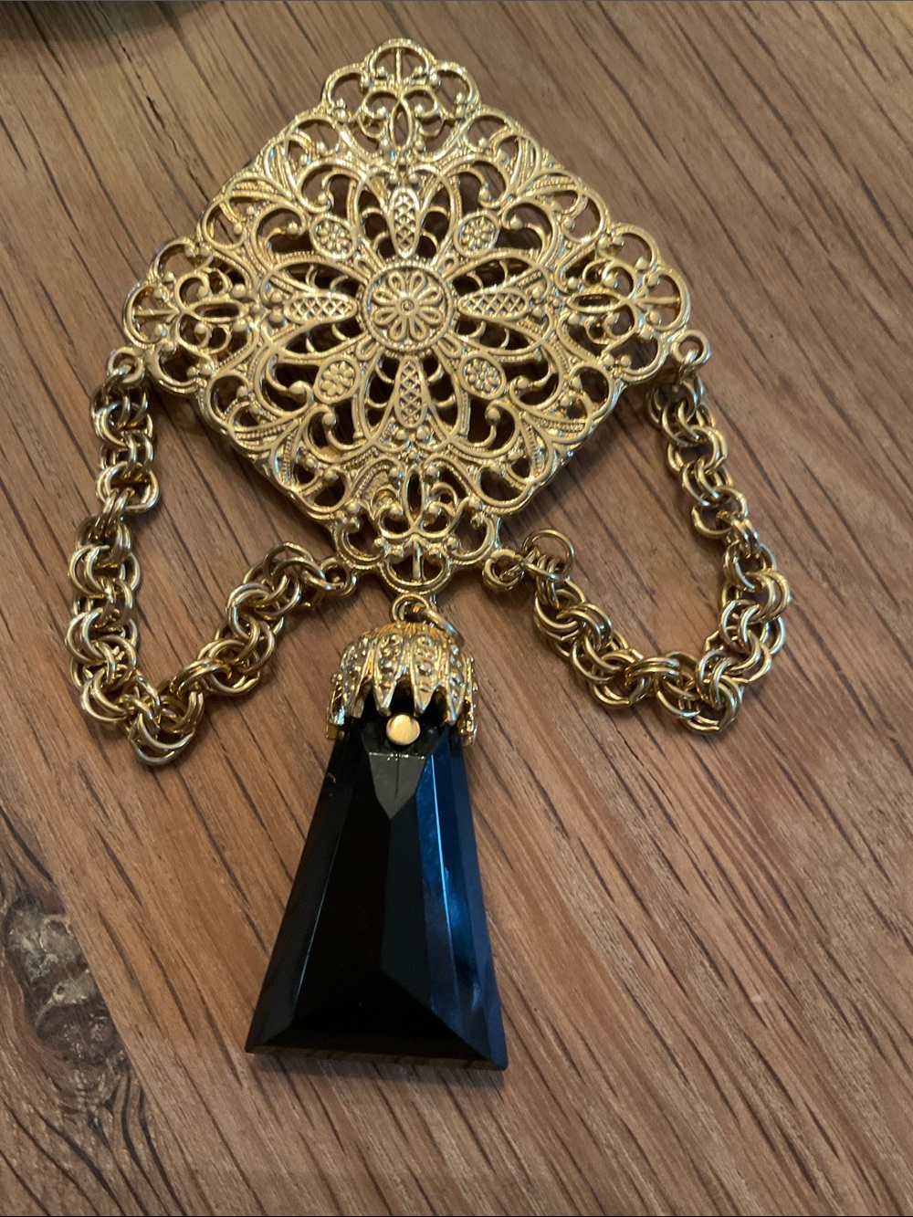 Victorian Revival Style Filigree Swag Brooch - Picture 2 of 5